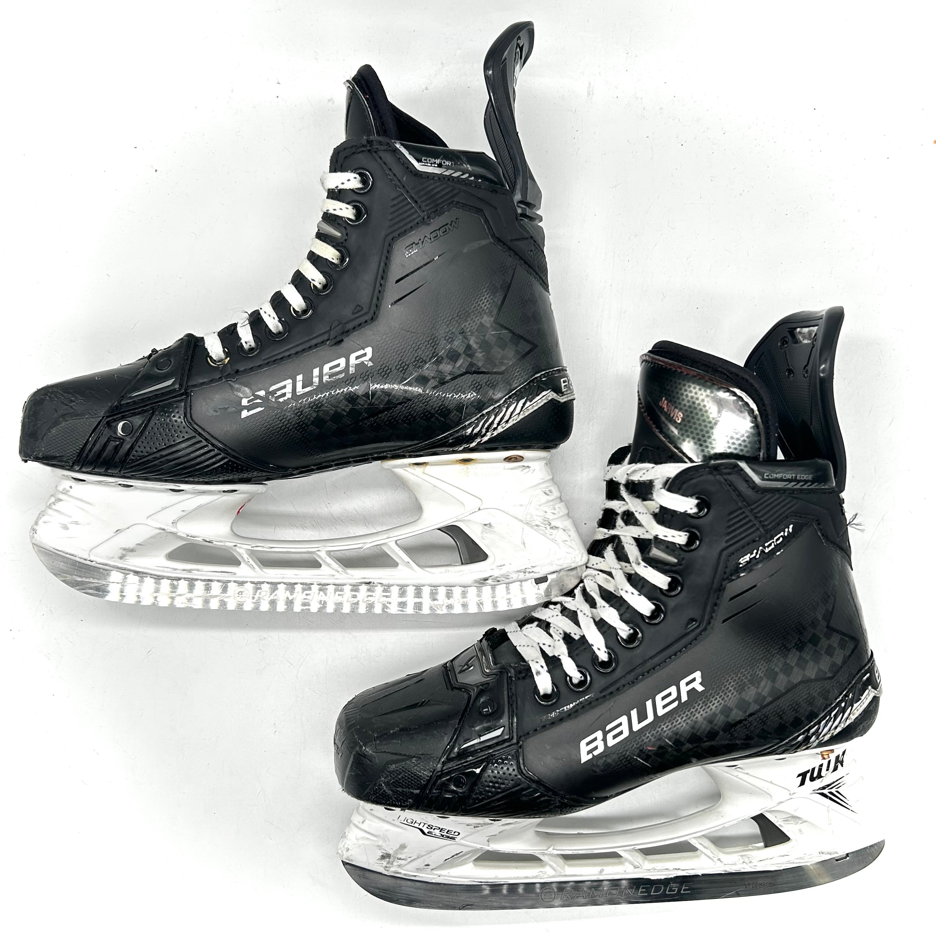 Bauer Supreme Shadow - Patins NHL Pro Stock d'occasion - Seth Jarvis - Taille L : 7,25D/R : 7,5D